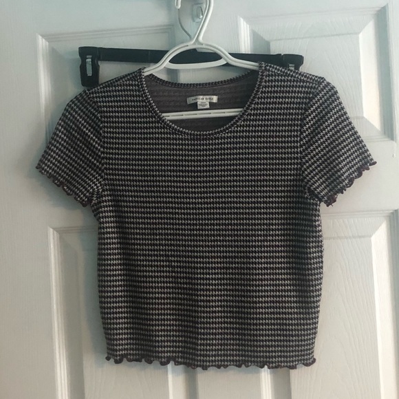 American Eagle Short Sleeve Crop Top - Picture 1 of 4
